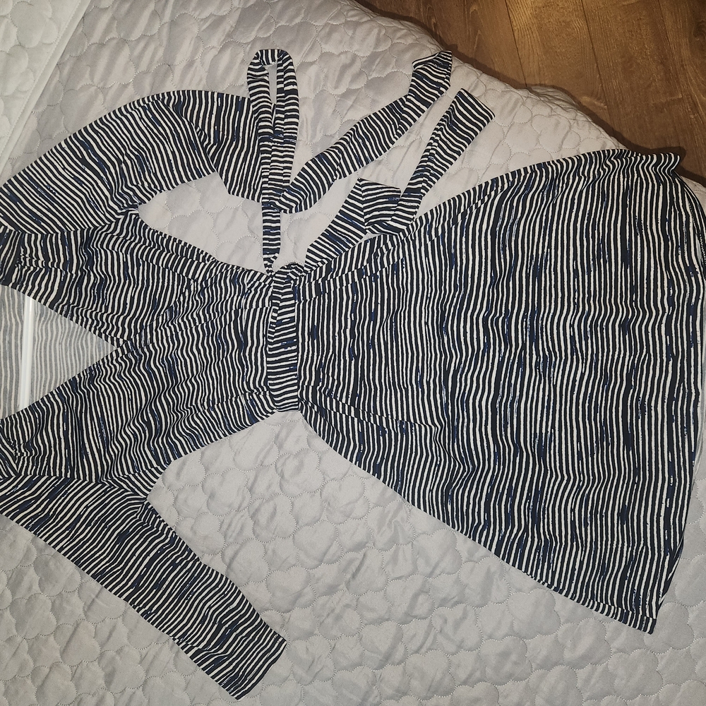 Striped Black and White Women's Top